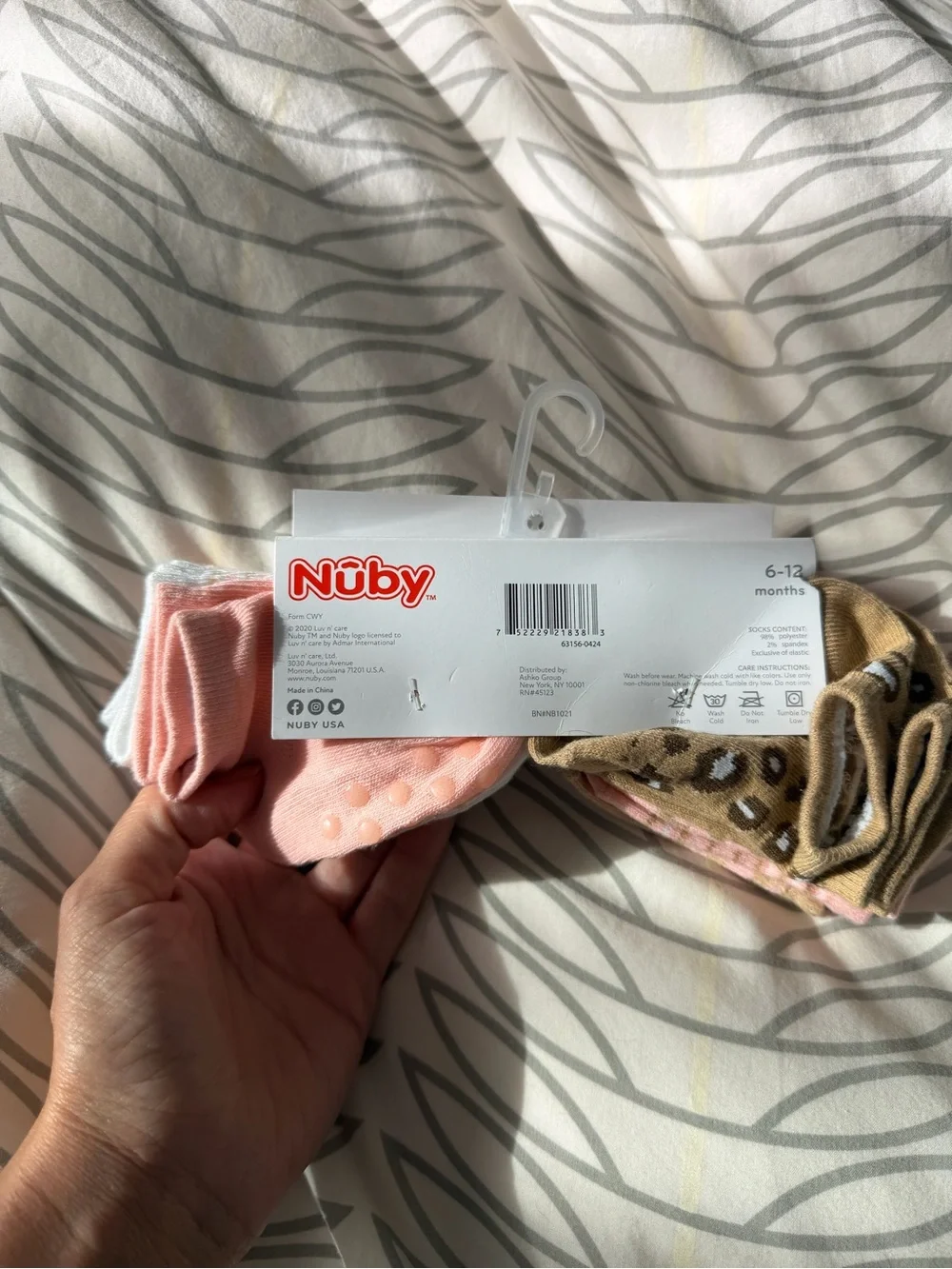 ⭐️🌴🍒Nuby 10-Pack Baby Socks - Pink & Tan